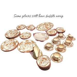 RSVD Spode Copeland India Tree British Backstamp. Dinner plate/4 bread plates.